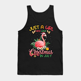 Just A Girl Who Loves Christmas In July Flamingo Tank Top